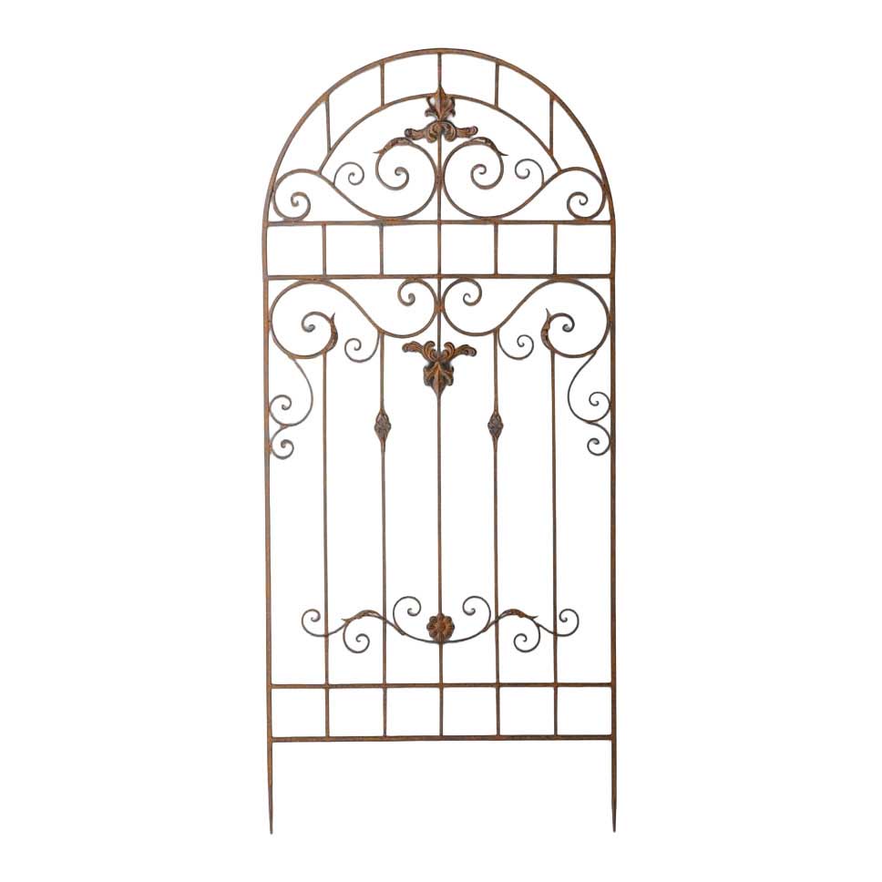 French Country Eden Arched Scroll Iron Garden Fence